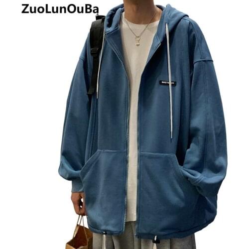 Zuolunouba 2020 Autumn And Winter New Zipper Boys Hoodie Loose Korean Version Of The Trend Of All-match Casual Men Zipper Coat