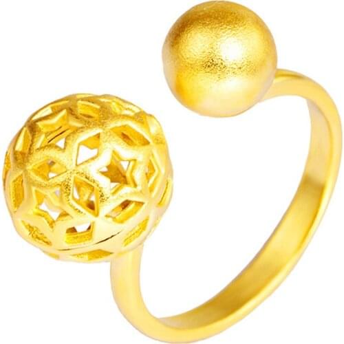 VAMOOSY Original unique Simple 24K gold opening Rings for women Engagement Wedding Classic female Gold Wedding Ring jewelry gift