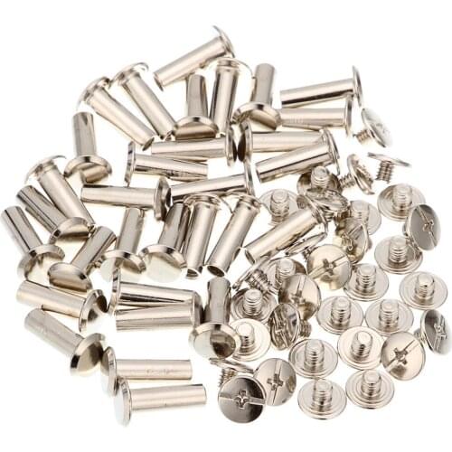 100pcs M5x15mm Iron-nickel-plated screw books Fingertight Picture books screw rivets albums butt recipes leaflet nail M5Hardware