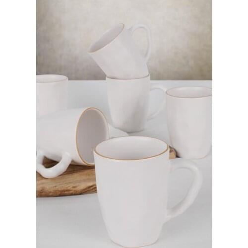 Vıpgross 6-piece mug white-gold kitchen mother presentation tray storage container plate leggings spice bowl jug glass