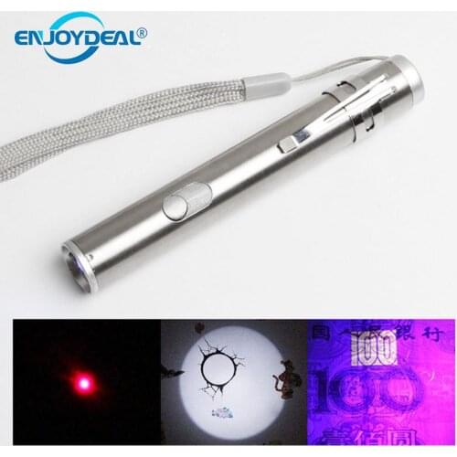 Outdoor LED Light 3in1 / 2in1 Mini Multifunction USB Rechargeable Powerful LED Flashlight Laser UV Torch Pen Flashlight