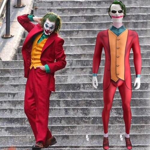 Superhero Joker Cosplay Lycra Spandex 3D Print Halloween Costume Cosplay Bodysuit Superhero Costume Zentai Halloween Disfraces