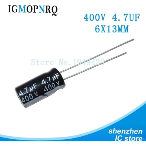 10pcs 400V4.7UF 6*13MM 4.7UF 400V 6*13 new aluminum electrolytic capacitor