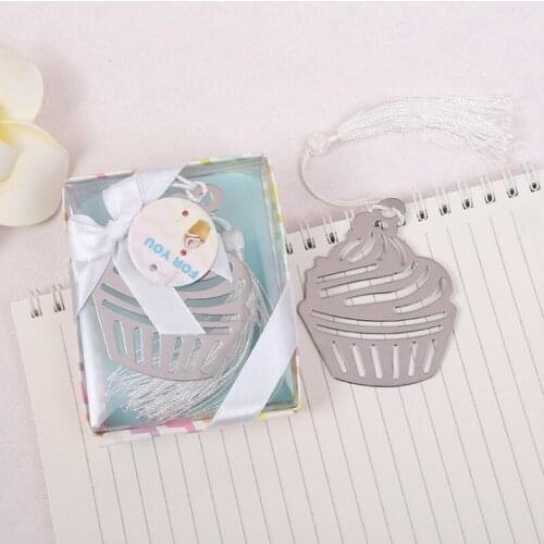 10pcs/lot)FREE SHIPPING+Delicious Cupcake Design Bookmark Birthday Party Souvenir and Giveaway For Guest
