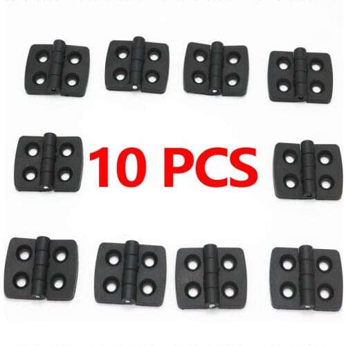 10pc Nylon Small Hinge Black Mini Plastic Door Bearing Distribution Box Cabinet Door Industrial Box PP Adjustable Damping Hinge