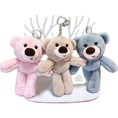 High Quality 12pcs/lot 20cm Lovely Big Nose Bear Plush Toys Cute Animal Bear Stuffed Doll Keychain