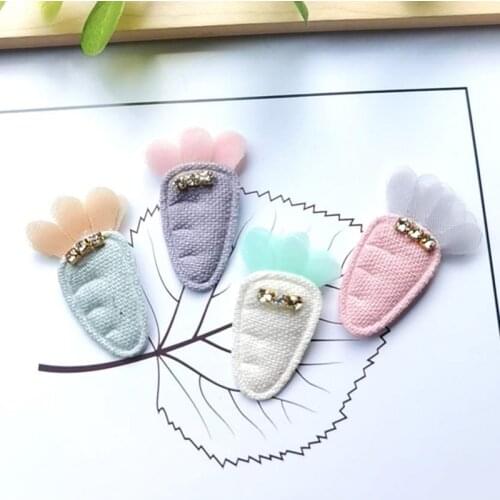 20Pcs/Lot Fabric Radish Padded Appliques For Children Hair Clip Accessories And Garment Sock Decoration Patches