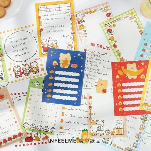 30 Pcs Animal Tent Camp Series Note Memo Pad Kawaii Cat Stationery Notes Portable Notepad School Office Supply Papeleria