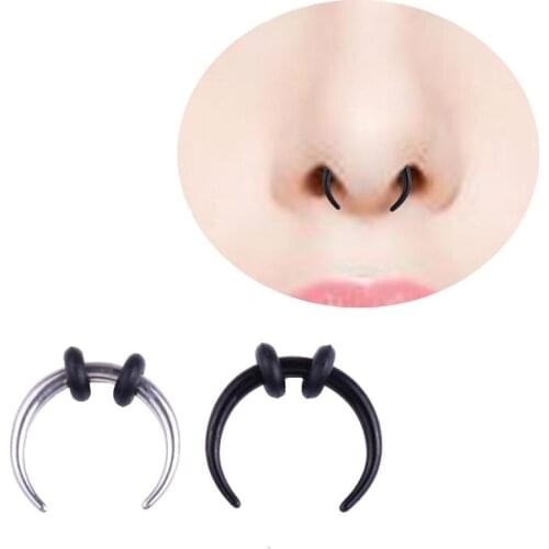 Unisex C Shape Septum Buffalo Taper Expander Piercing Nose Ring Stud Jewelry piercing de nariz argola tampões de ouvido Gifts