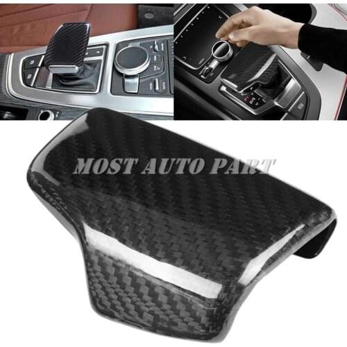 Carbon Fiber Center Console Gear Shift Knob Trim Cover For Audi Q7 2016-2019 Car accesories interior Car decoration