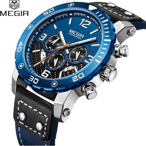 MEGIR 2018 New Sport Men Watch Brand Luxury Fashion Military Quartz Watches Waterproof Calendar Chronograph Relogio Masculino