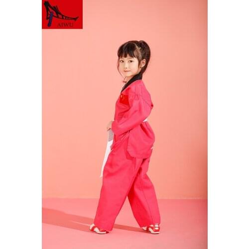 Children Taekwondo Uinform For Poomsae & Training,WTF Uniform 110-155cm White,rose,green