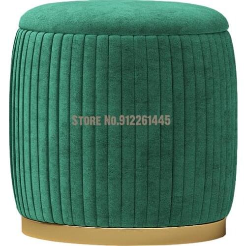 Home Fashion Creative Small Round Stool Low Stool Net Red Living Room Childrens Leather Stool Sofa Small Stool