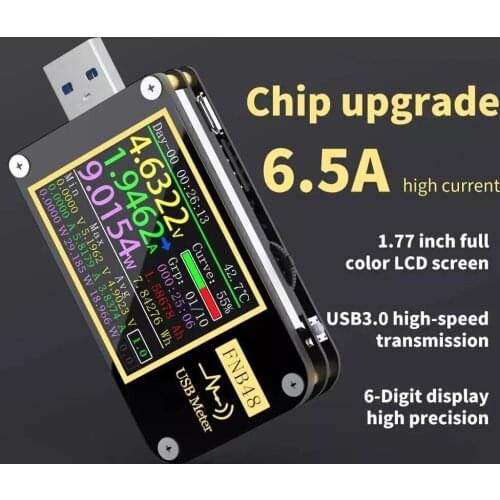 FNB48 Pd Trigger Voltmeter Amperemeter Stroom En Voltmeter USB Tester QC4 + PD3.0 2.0 Pps Snel Opladen Protocol Capaciteit Test