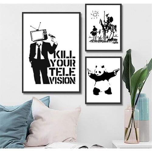 Canvas HD Prints Modern Pictures Nordic Style Banksy Wall Art Animation Painting Home Decoration Modular Poster For Living Room