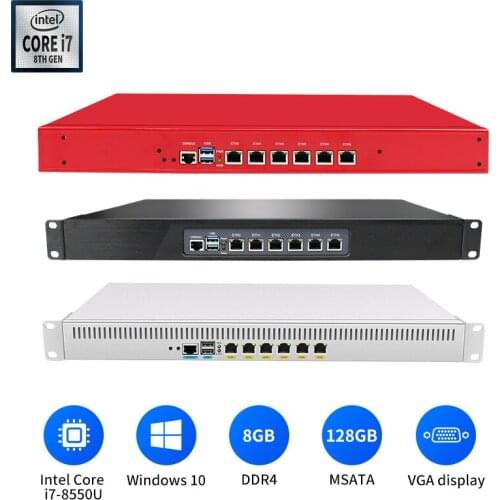 I7 8550U pfsense 1U Rack-mounted 6 Gigabit Lan VPN Router,Support AES NI,PFsense,Firewall，Openwrt X86,Intel I5-8250U DDR4 SSD