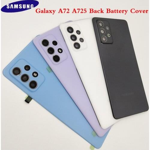 A72 Battery Cover For Samsung A72 A725 Back Cover Battery Case For Galaxy A 72 Door Rear Housing Cover Replacement + Camera Lens