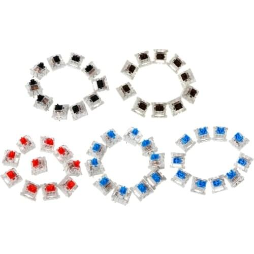 10Pcs 3 Pin Mechanical Keyboard Switch Blue Red Brown Black Replacement For Gateron Cherry MX