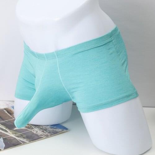 Mens Elephant Underwear Boxer Underpants Pouch Solid Panties Ice Silk Lingerie Shorts Sexy Underpants Boxer Mens Underwear