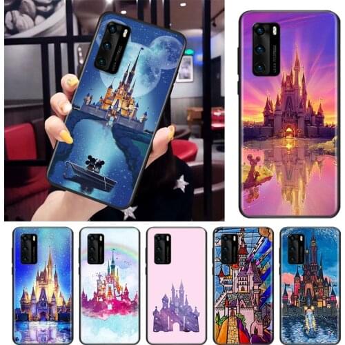 Disney Castle For Huawei P Smart S Z Mate 40 RS 30 20 10 Pro Plus Lite 2019 2020 2021 Black Soft Phone Case
