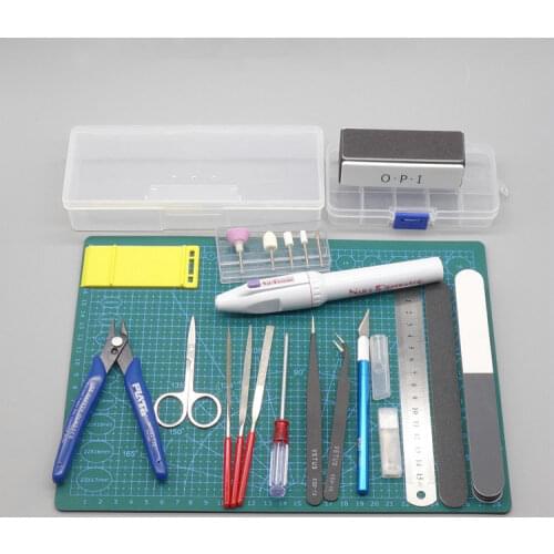 Gundam Military Model Making Tools Kit Toy Tweezers Cut pliers Graver Polished Assembly Tool - 18pcs/set