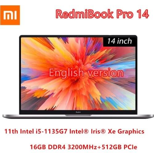 Original Xiaomi RedmiBook Pro 14 Laptop 14 inch Intel Core i5-1135G7 16GB 512GB Windows 10 Pro English