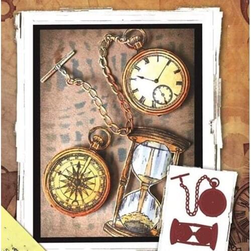 Sand Clock Pocket Watch Metal Cutting Dies Stencils for DIY Scrapbooking Photo Album Decorative Embossing Craft Supplier Die Cut