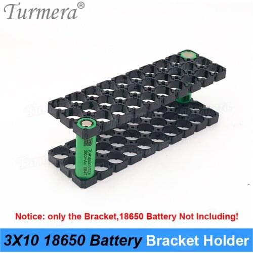 Turmera 10X3 18650 Lithium Battery Bracket Holder Plastic for 12V 24V 36V E-Bike Battery Pack or Solar Energy Storage System Use
