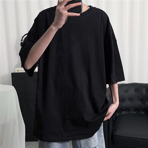 Simple Fashion Mens T-shirt Half Sleeve Solid Tops For Male Fitness Loose TShirts Harajuku O-neck Shirts Designer Tees Top