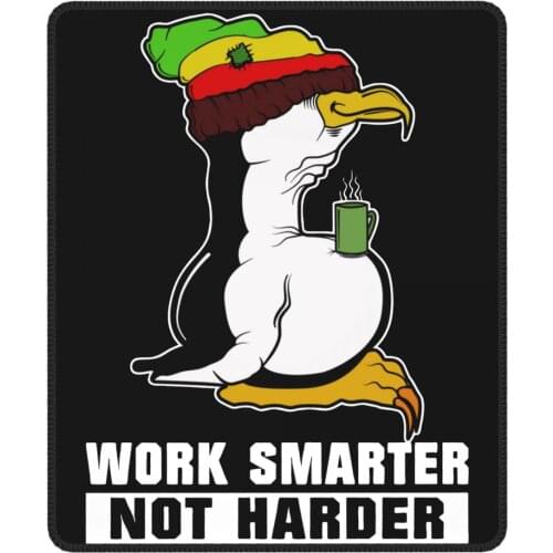 Work Smarter Not Harder Linux Penguin Drinking Coffee Mouse Pad Programmer Developer Coding Mat Rubber PC Table Decor Cover