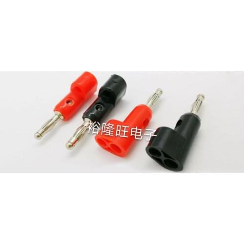 Smonisia 50pcs/lot Terminal Banana Plug 4mm Right Angle L-type Free Welding Speaker Connector