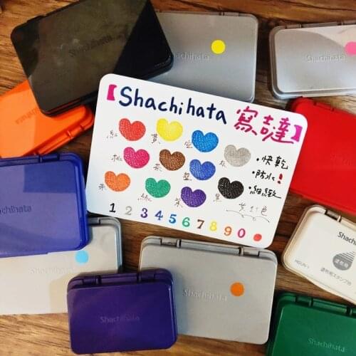 Japanese shachihata oily quick-drying ink pad,high-quality waterproof ink pad,black /red fingerprint ink special office supplies