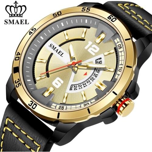 SMAEL New Men Watch Clock Top Luxury Brand Military Sports Quartz Watches Mens Waterproof Luminous Wristwatch Relogio Masculino