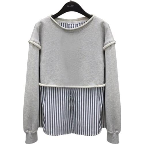 Crewneck Sweatshirt Patchwork Sweatshirt Women Clothes Bulk Items Wholesale Lots Sweatshirt