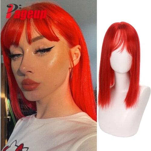 PAGEUP Top Hair Straightener Used To Straighten Hair With Bangs Synthetic Hairpin Natural Wig Cover White Hair On The Top Of