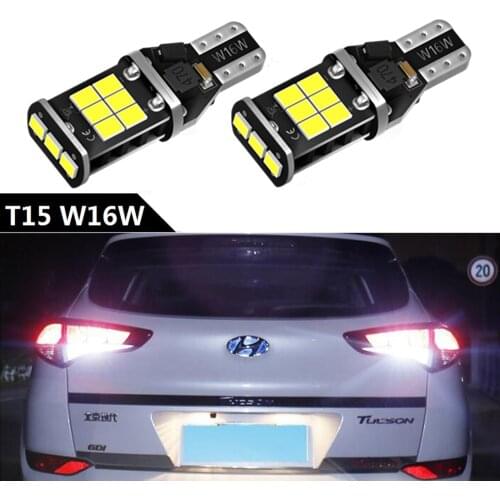 2Pcs 12V Led Bulb For Car Auto Led Light W16W T15 can bus Auto Reverse Backup Light For Hyundai Tucson I30 I40 Solaris Elantra
