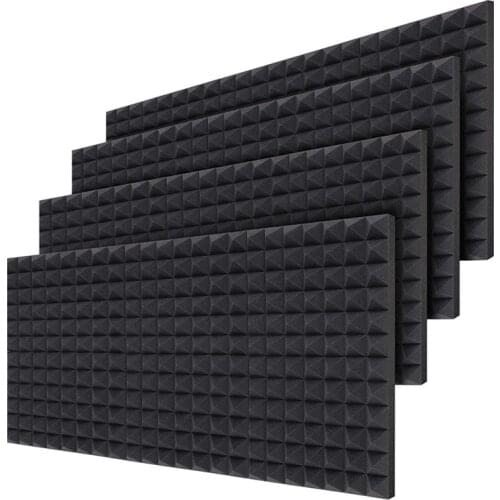24 Pcs Acoustic Foam Panels,Sound Absorbing Dampening Wall Foam Pyramid 2 Inch Acoustic Treatment,40X30X5 cm Promotion