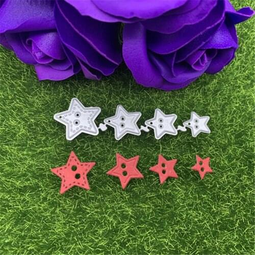 4pcs size expression five-pointed star hand-embossed DIY album scrapbook greeting card decoration metal cutting mold