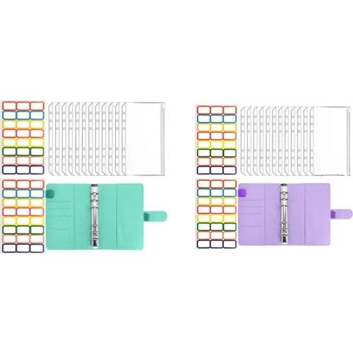 A6 Leather Folder Budget Cash Envelope System Budget Planning Budget Money Envelope Expenditure Budget Sheet and Label