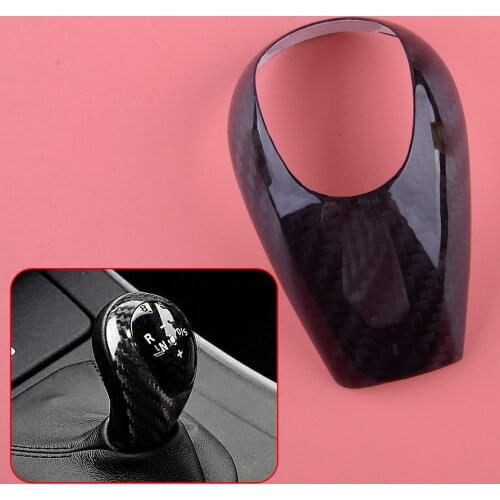 Car Carbon Fiber Black Console Gear Shift Knob Cover Trim Decoration Fit for BMW M3 M5 M6 2006 Styling