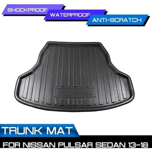 Car Floor Mat Carpet For Nissan Pulsar Sedan 2013 2014 2015 2016 2017 2018 Rear Trunk Anti-mud Cover