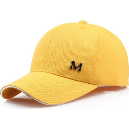 New M Letter Dad Hat for Men Women Solid Black Baseball Cap Cotton Fashion Unisex Snapback Hats Adjustable Bone Cap