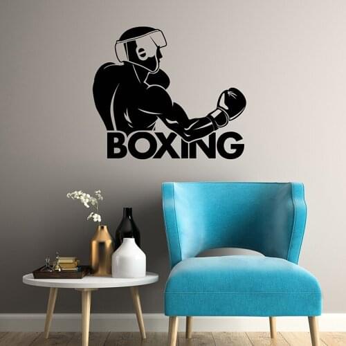 Boxing Boxer poster Vinyl Wall Sticker Boxer Fight Club Fighting Sport DIY Decal bedroom living room decoration Mural Y16