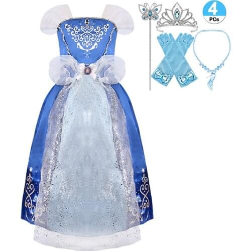 Kids Princess Dress Baby Summer Clothes Girl Cinderella Dress Up Costume Little Girl Birthday Party Masquerade Dress 2-8 Years