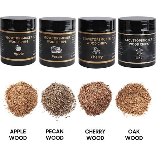 BBQ Wood Chips For Smoking Cooking Apple Pecan Cherry Oak Sawdust 90g Wood Chips For Smoking Gun Cold Smoker Generator Barbecue