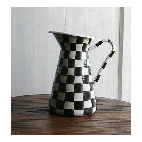 Enamel teapot classic white black tea pot pitcher