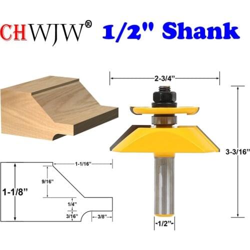 1PC Raised Panel Router Bit with Back cutter - Bevel 2-3/4" Diameter door knife Tenon Cutter for Woodworking Tools