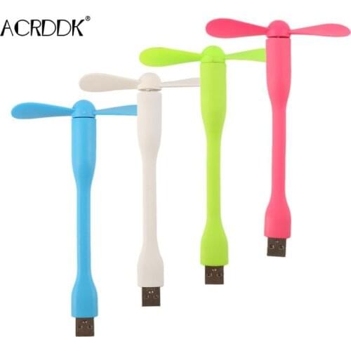 Creative USB Fan Flexible Portable Mini Fan and USB LED Light Lamp Xiaomi Book For Power Bank Notebook Computer USB Gadgets FC