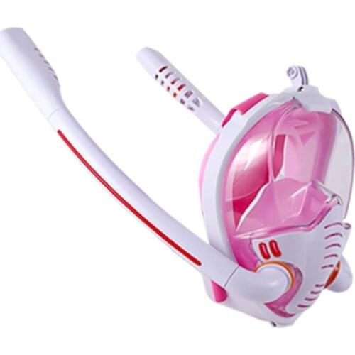Full Face Snorkel Mask Double Respirator Anti-Fog Wipes 180 Degree Panoramic HD View Diving Mask