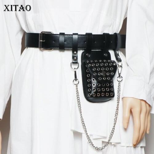 XITAO Fashion Trendy Women Waist Packs Metal Chain Splicing Can Disassemble Hollow Out Mini Bag Personality All-match CLL1684